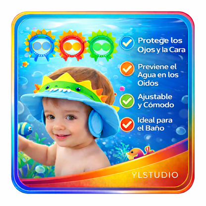 AquaCare Baby®  Cuidado en cada baño - Gorro De Baño Bebe Visera De Ducha