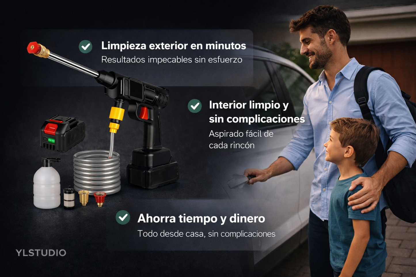AutoZen Pro® – Combo Hidrolavadora + Mini Aspirador 🚗 Limpia tu auto en minutos