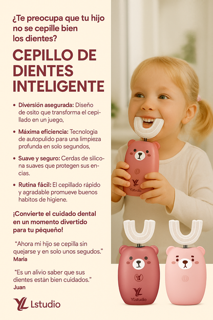 MiniSmile 360® – Cepillo de Dientes Inteligente Infantil en U, Limpieza completa en segundos