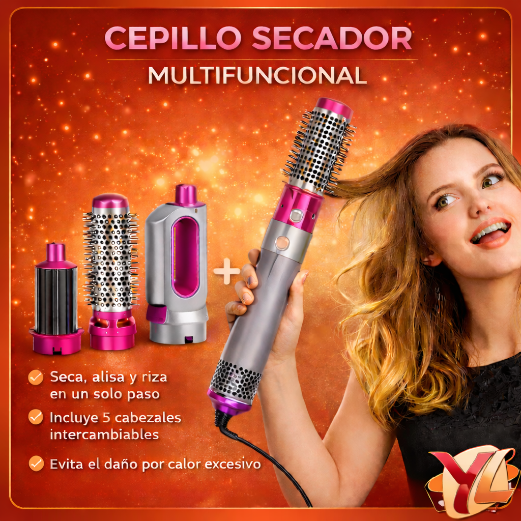 VelvetAir®  Cabello suave, look perfecto - Cepillo Secador 5 En 1