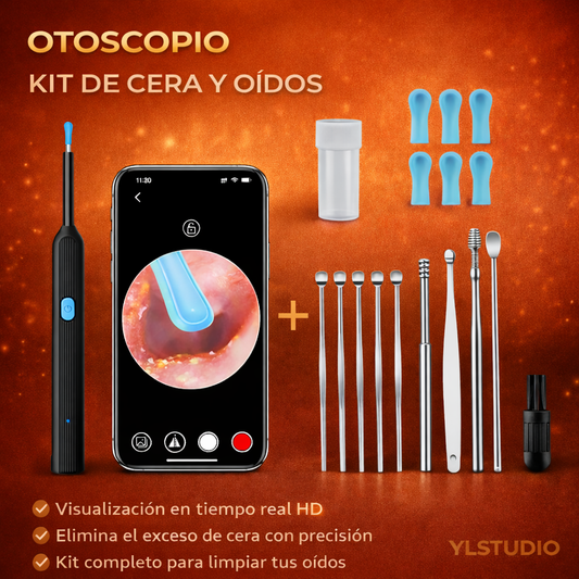 OtoCare®  Cuidado auditivo inteligente - Otoscopio Limpiador Oidos Luz Camara Hd