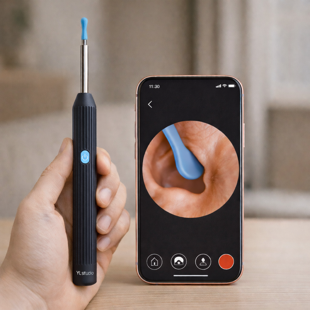 OtoCare®  Cuidado auditivo inteligente - Otoscopio Limpiador Oidos Luz Camara Hd